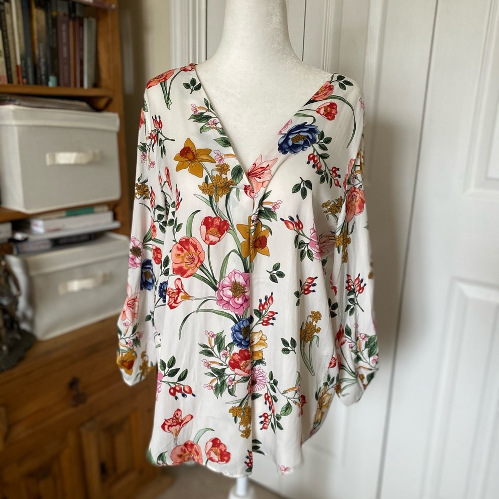 Stradivarius Floral Tunic Blouse